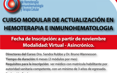 Curso Modular de Actualización en Hemoterapia e Inmunohematología
